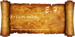 Erlich Helén névjegykártya